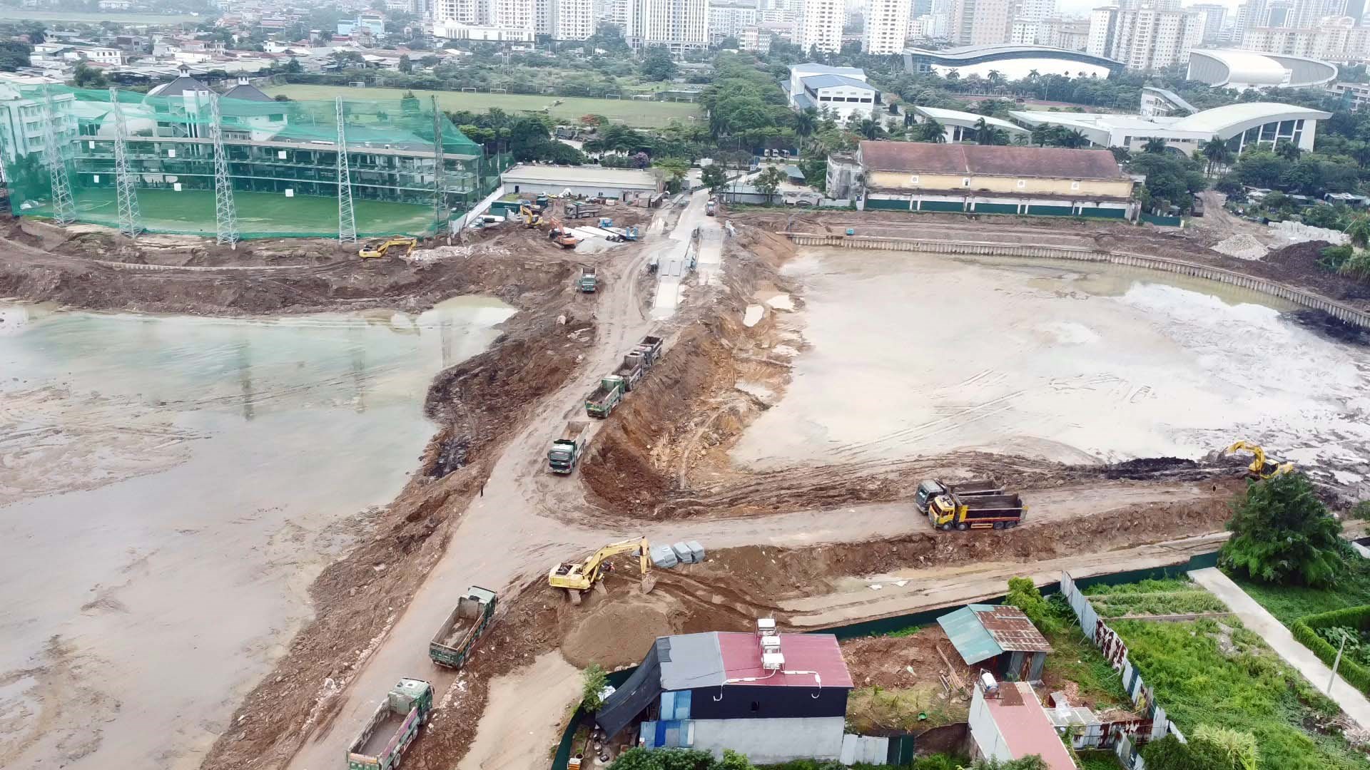 CẬP NHẬT TIẾN ĐỘ THI CÔNG HỒ PHÚ ĐÔ CHỐNG NGẬP CHO PHÍA TÂY HÀ NỘI 4