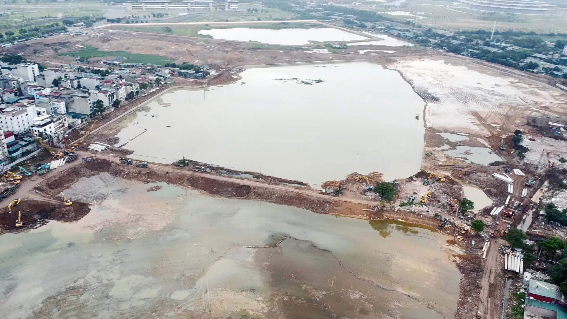 CẬP NHẬT TIẾN ĐỘ THI CÔNG HỒ PHÚ ĐÔ CHỐNG NGẬP CHO PHÍA TÂY HÀ NỘI 6